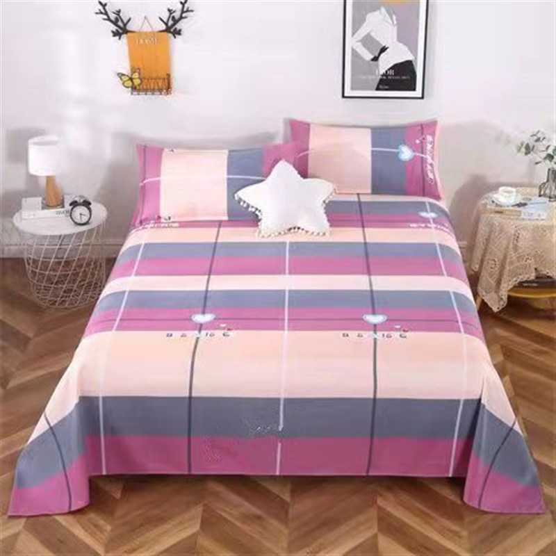 加厚床单单件冬季学生宿舍儿童单人水洗棉磨毛被单枕套三件套双人