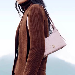 小众设计头层牛皮腋下包新款 时尚 质感斜挎包包 HOBO包2025新款 金元