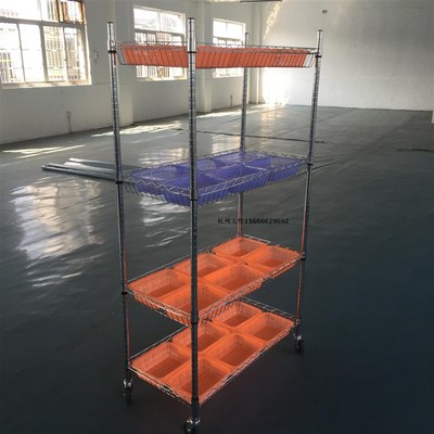 电商仓库分拣配货车二次拣选车带轮移动货架拣货车配货车