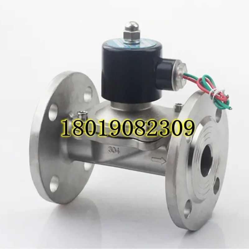 电磁阀2W-BF不锈钢法兰式220V常闭水用开关电磁阀DN65 80 100 200