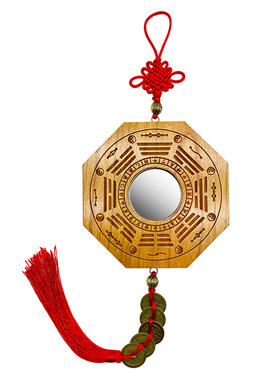凸镜纯铜桃木家用门口九宫太极凹面平面阴阳镜