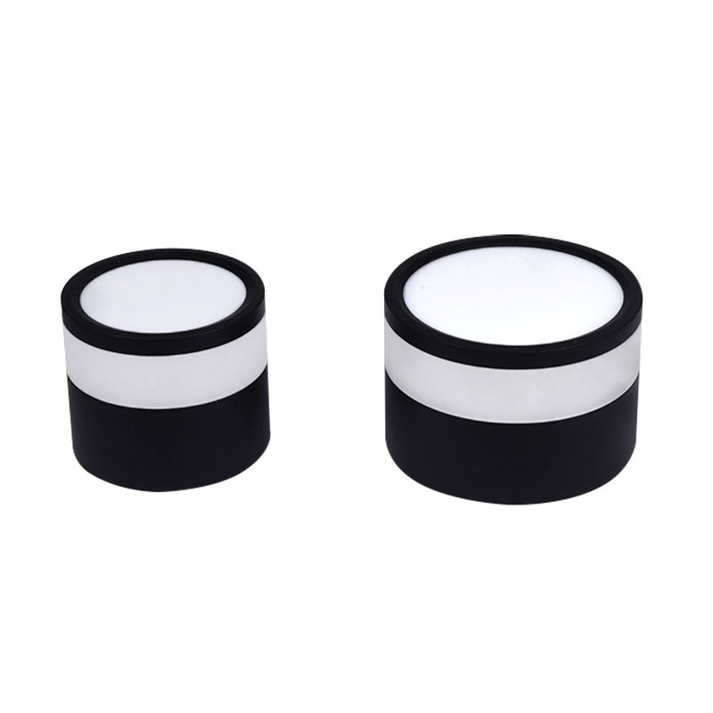 黑色led明装筒灯客厅卧室免开孔三色光吸顶灯柔光装饰过道灯9W12W