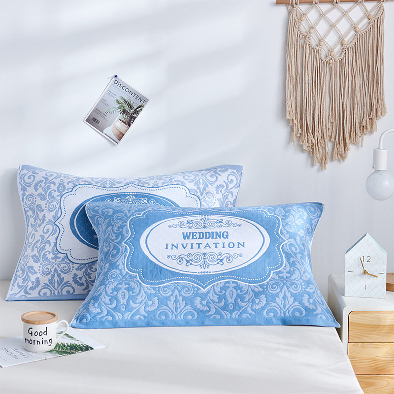 全棉枕巾100%纯棉一对不掉毛简约成人加大加厚柔软吸汗防螨抗菌