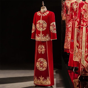 大码 秀禾服男士 礼服秀和服接亲服唐装 结婚中式 龙凤褂 新郎2023新款