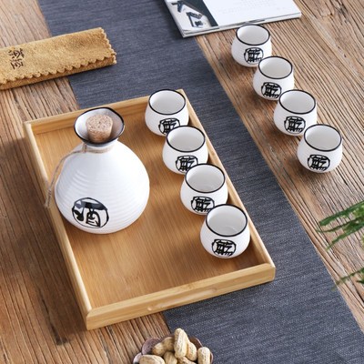 陶瓷酒具套装日式分酒器烈酒杯清酒壶白酒小酒盅一斤礼盒定制logo