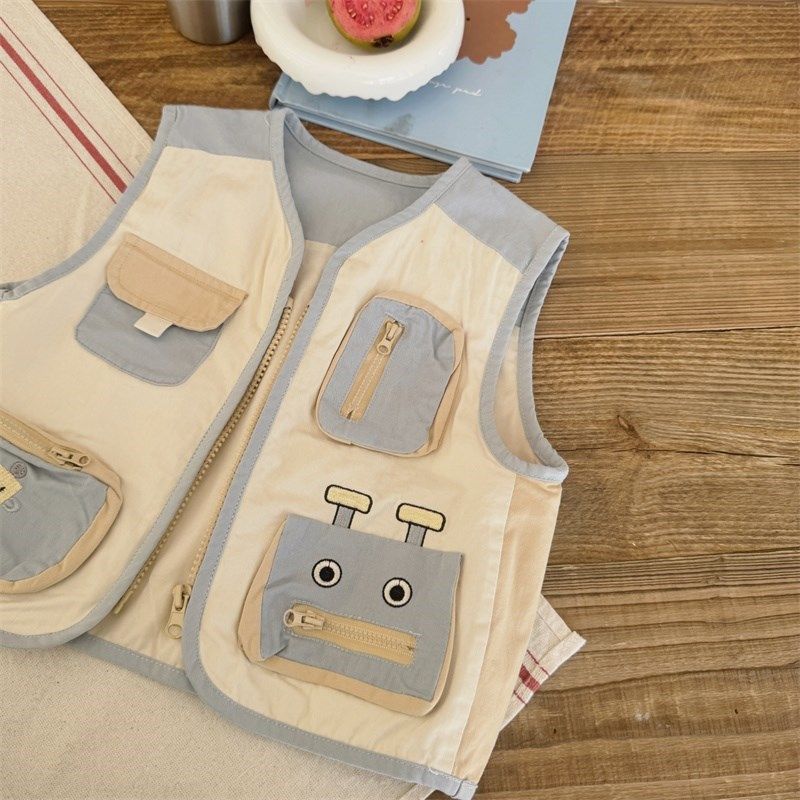 儿童纯棉马甲外穿春秋款男女童开衫工装背心婴儿宝宝春装卡通洋气,童装/婴儿装/亲子装,马甲,淘宝优惠券,粉丝福利购,淘宝优惠卷