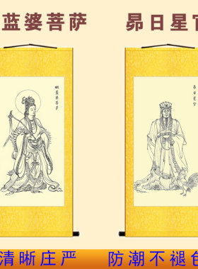 毗蓝婆菩萨画像昴日星官二十八星宿人物装饰画丝绸已装裱卷轴挂画
