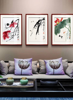 齐白石装饰画国画新中式客厅沙发背景墙壁画餐厅饭厅卧室玄关挂画