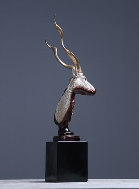 新中式玄关羚羊摆件家居饰品客厅书房室内装饰品摆设工艺品礼物