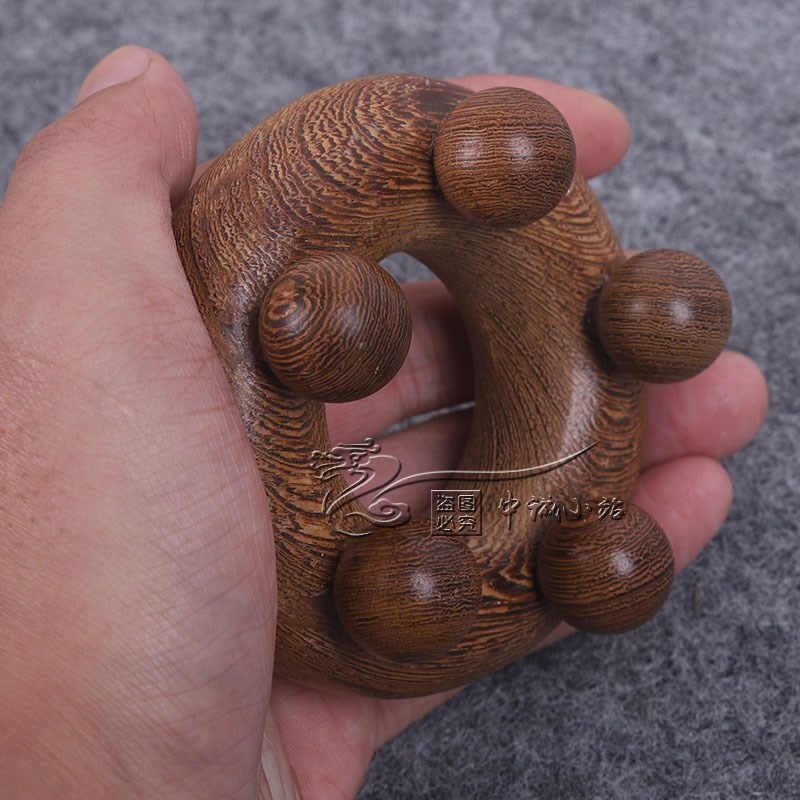 鸡翅木头部按摩器实木按摩爪点穴棒身体按摩器圆圈木质按摩器腿部