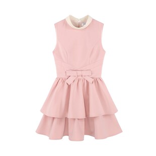 法式富家千金风粉色无袖连衣裙女夏季高级感甜美公主蓬蓬蛋糕裙子