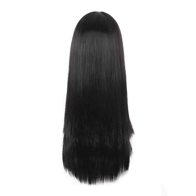 潼漫 cos假发中分刘海长直发纯黑色男女通用万用70cm动漫假毛头套