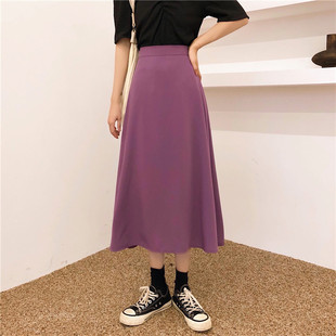 半身裙中长款女夏2020大码裙子胖mm松紧高腰遮胯显瘦a字中长裙子