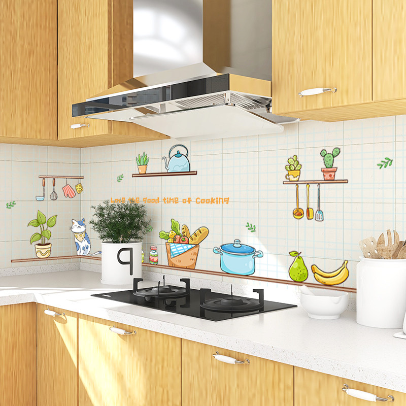 家用厨房透明防油烟墙纸耐高温防火加厚墙贴灶台瓷砖防水自粘贴纸,家居饰品,软装墙贴,淘宝优惠券,粉丝福利购,淘宝优惠卷