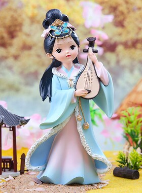 创意少女心国潮古风四大美女摆件西施貂蝉手办汉服女孩女生日礼物