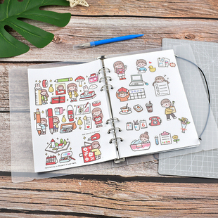 a6a5a4手帐双面离型纸本活页手账贴纸素材收纳册胶带图鉴本加厚