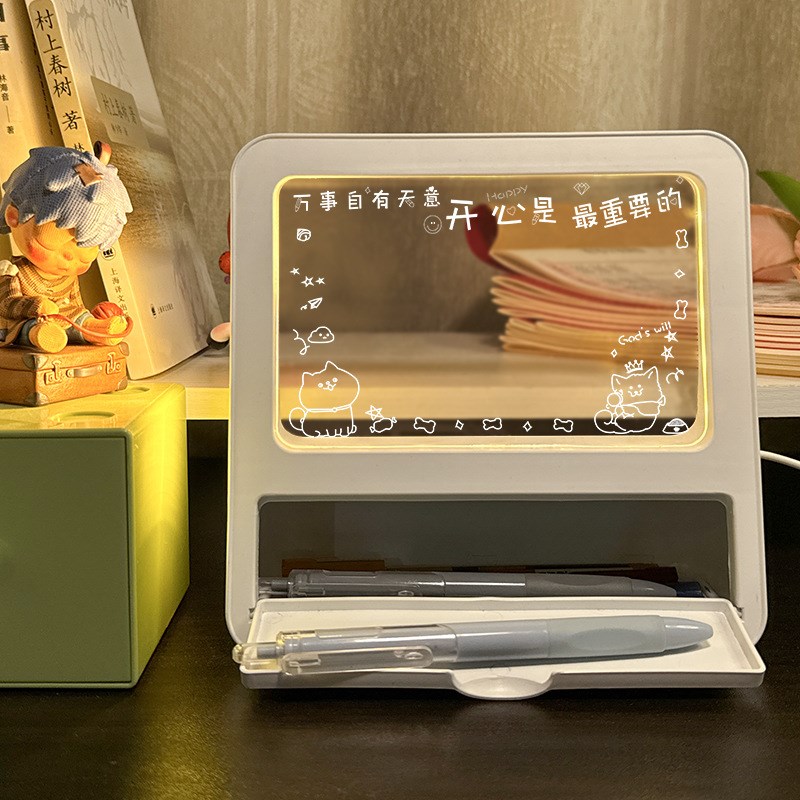 创意发光留言板备忘录每日计划可擦写小夜灯送女生同学桌面摆件