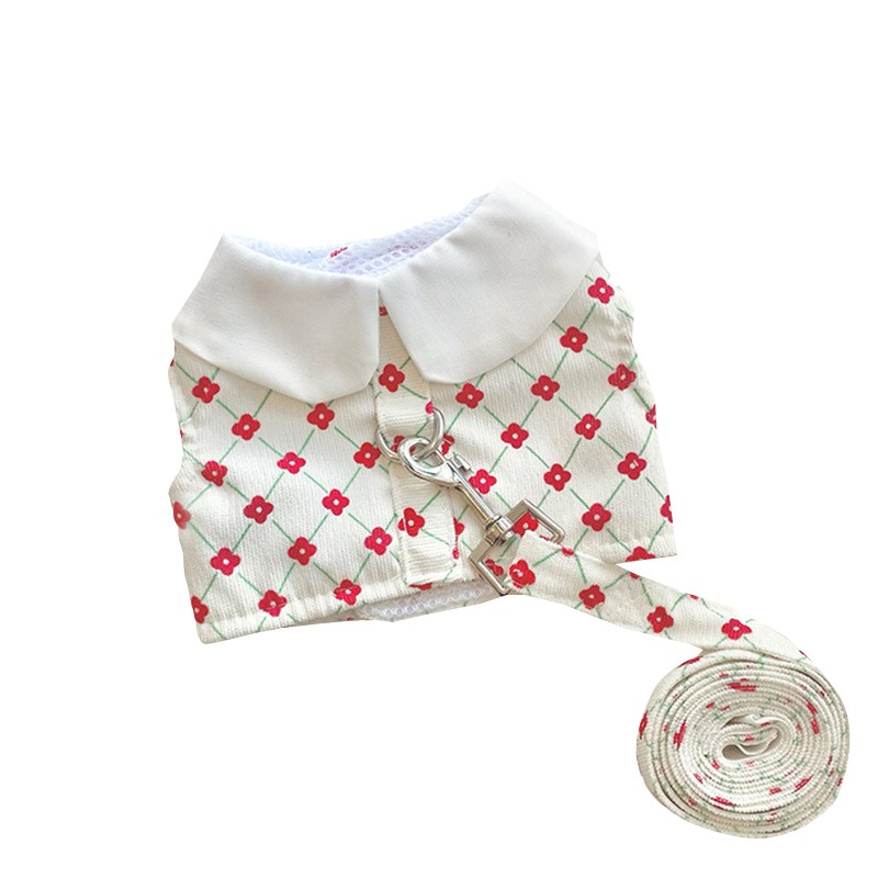 超小号幼犬牵引绳小体狗狗胸背套茶杯犬小博美吉娃娃幼猫夏季衣服