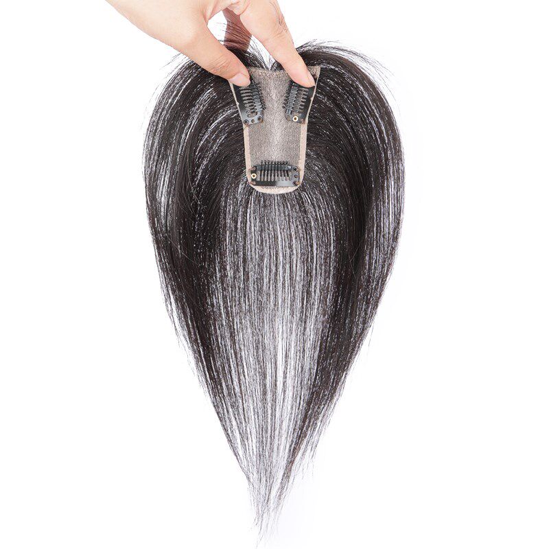 轻薄双递针假发片女头顶遮白发胎毛刘海自然无痕真发全真发补发片