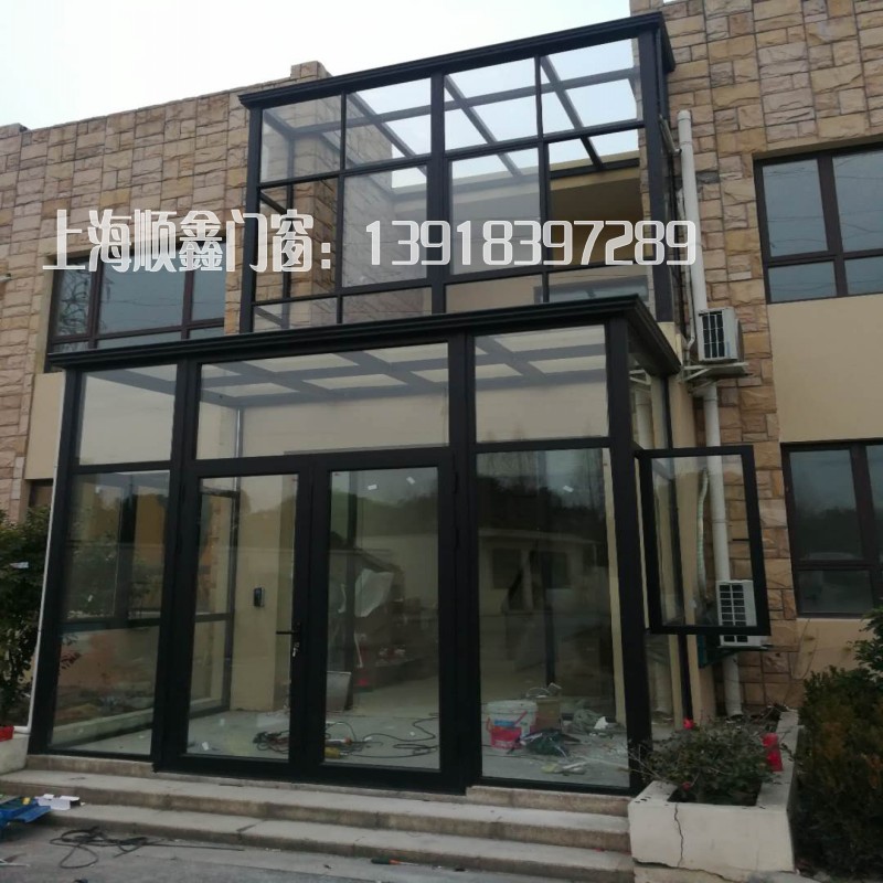 铝合金阳光房顶楼钢结构欧式露台雨棚定制电动平移地下室天井天窗