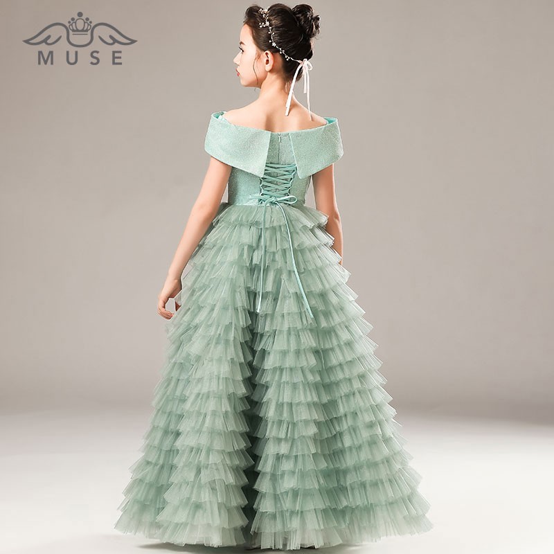 儿童礼服高贵主持钢琴礼服演出服中大童蛋糕礼服裙生日礼服公主裙