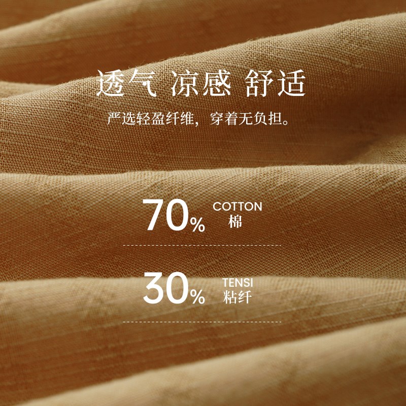 莎倩情侣睡衣夏季梭织纱布短袖2024新款男女士开衫家居服大码套装