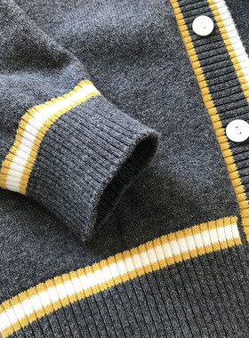 v领撞色有型80140秋装男童毛衣宝宝毛线衣儿童外套婴童开衫针织衫