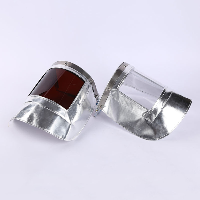 铝箔耐高温面罩配帽式炼钢耐高温防护电焊面罩烧锅炉防烤脸面罩