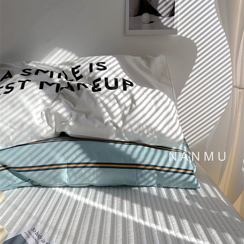 Fri简约黑白单品搭配枕套纯棉北欧风条纹单个枕头套48x74cm枕皮,床上用品,枕套,淘宝优惠券,粉丝福利购,淘宝优惠卷