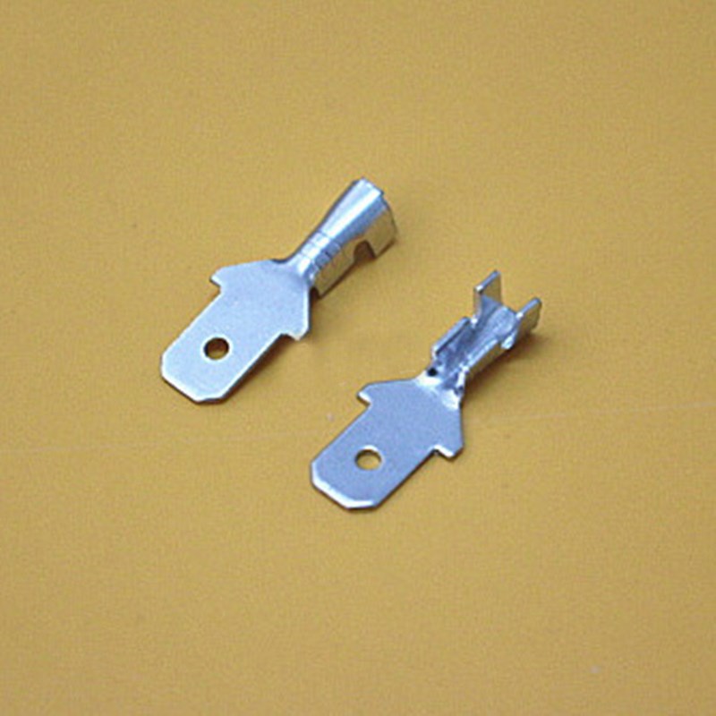 4.8插簧插片端子带护套187公端子短冷压插拔式接线端子100只包邮