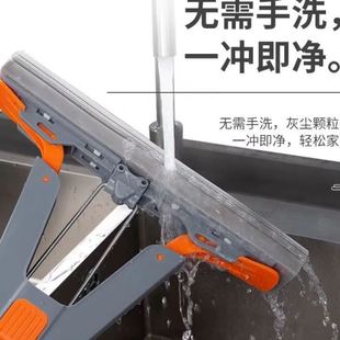 卫生间吸水对折式 懒人免手洗海绵拖把家用一拖净新款 胶棉地拖墩布