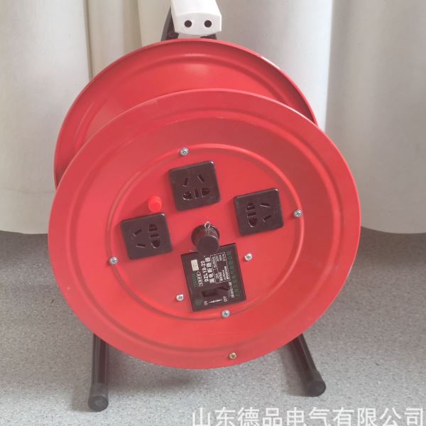 手提式移动电缆盘 带过载保护3位插座 工地施工移动缠线轴