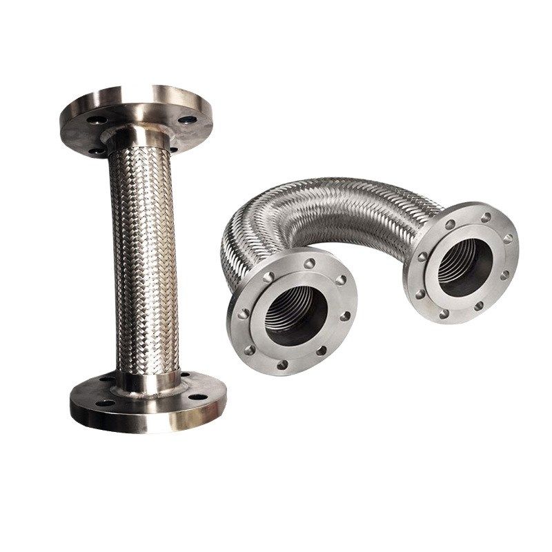 法兰式大口径金属软管钢丝编织不锈钢软接头连接波纹管高压