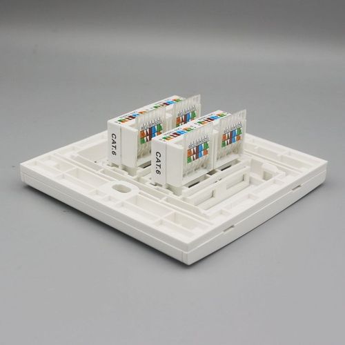 86型四口免打六类电脑信息接口电脑面板CAT6千兆网线网口墙壁插座