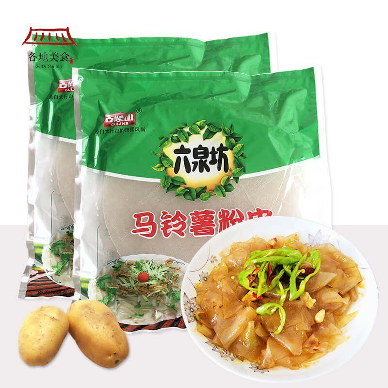 古陵山六泉坊马铃薯粉皮土豆粉袋装酸辣圆粉皮山西晋城500g大宽粉