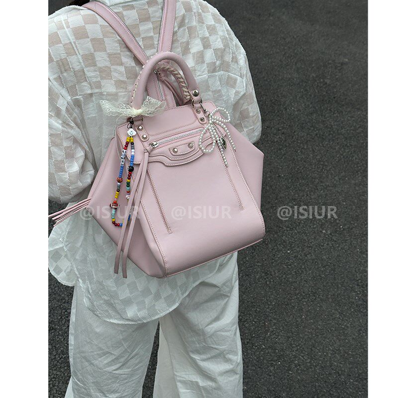 一包三背大容量机车风双肩包女生秋冬通勤百搭小众休闲百搭背包