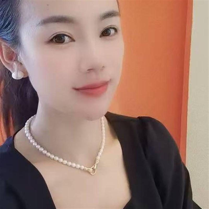 母亲节天然珍珠!原生无核珍珠!执子之手珍珠项链5-7MM