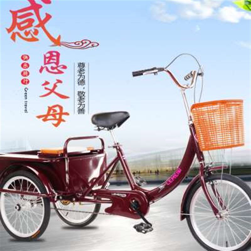 自行车接孩子可折叠三轮车t公园娱乐老人代步车实用买菜脚蹬三轮
