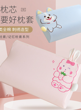 A类全棉乳胶枕套35×55儿t童卡通枕头套3050一对装4060纯棉2745