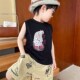 男童卡通背心宝宝中K小童纯棉轻薄无袖 小豆仔2024夏季 新款 儿童上