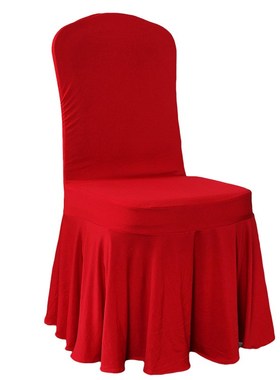 婚庆防尘弹力椅子套罩黄色白色椅套酒店婚礼户外全包弧形餐椅套