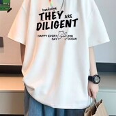 潮流美式 潮牌宽松港风T 纯棉圆领百搭休闲202M4新款 短袖 t恤男夏季