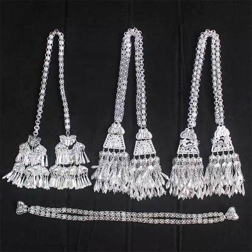 苗族侗族银饰头饰银帽少数民族舞台服装K苗族妇女服装配饰围腰链