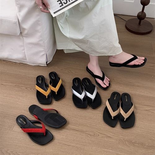 2025夏季新款平底夹脚人字拖鞋女鞋外穿度假配裙沙滩凉拖鞋女鞋