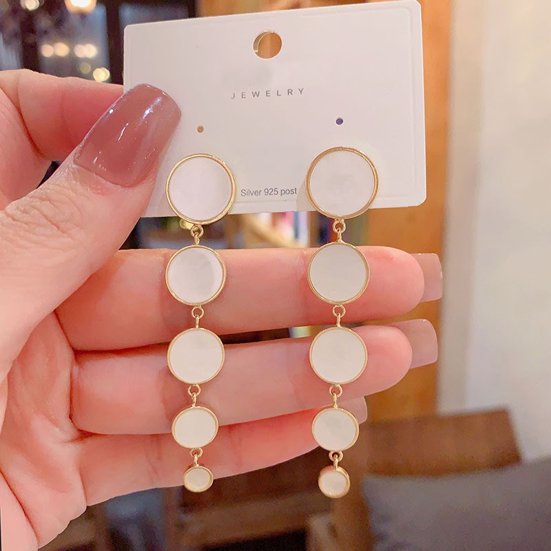 高级感简约时尚气质长款网红耳坠设计感小众法式大气耳环女显脸瘦