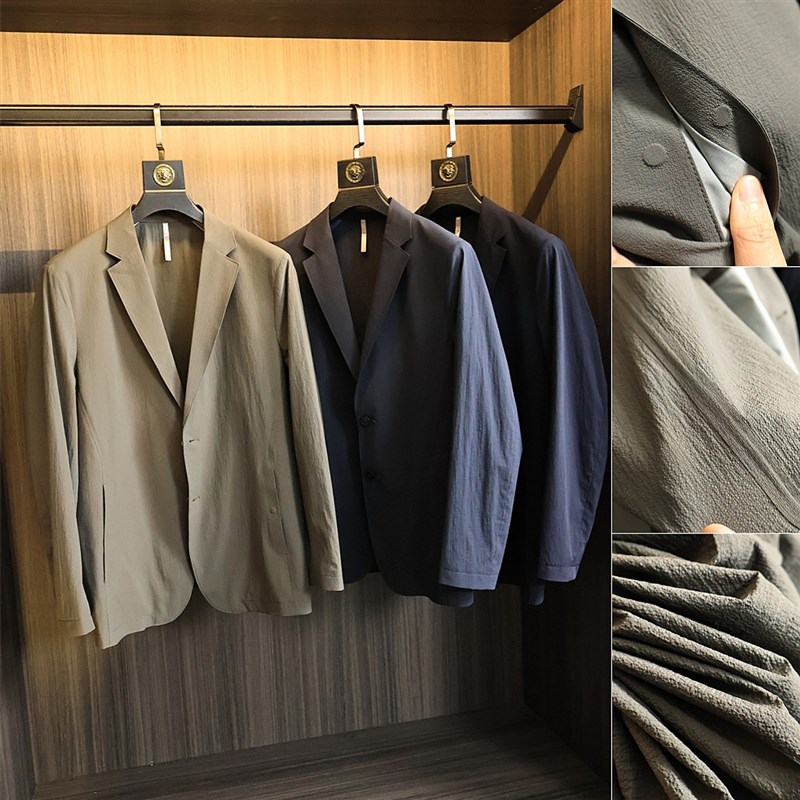 好货自留!全压胶内里2025年春季男士纯色商务平驳领休闲西服外套