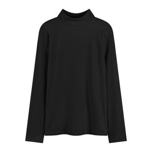 德绒半高领打底衫女秋季2024新款内搭白色长袖T恤女别致学生上衣