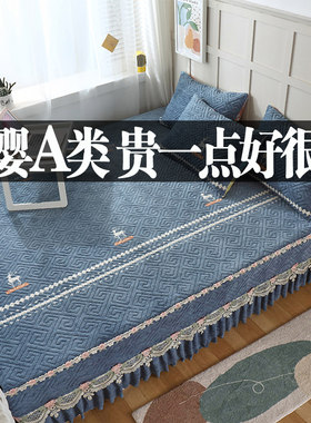 牛奶绒榻榻米床盖2022新款防滑床罩夹棉床单定制宝宝绒大炕三件套