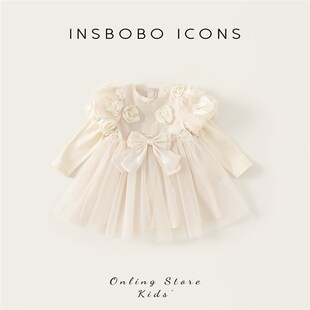 女童公主裙周岁女宝礼服春季小女孩连衣裙儿童裙子洋气纱裙开春潮