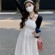 春夏装 新m款 针织开衫 2023大码 连衣裙套装 微胖mm收腰显瘦白色连衣